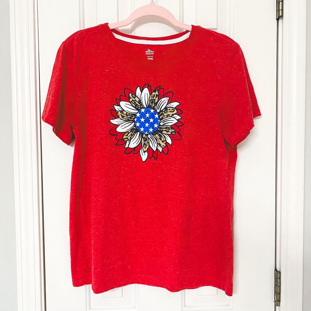 WAY TO CELEBRATE • Walmart Sunflower Leopard Independence Day Tee